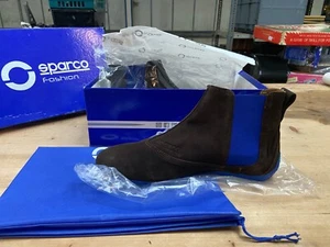 Brand New Sparco Misano Brown Shoes Ankle Boots in Suede - Picture 1 of 14