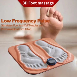 3D EMS Foot Massager Machine with Heat Blood Circulation Mat Deep Kneading Feet - Picture 1 of 12