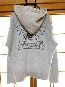 A Bathing Ape Bape Men hoodie Gray Chest 21.3 inches Long Sleeve - Picture 1 of 13