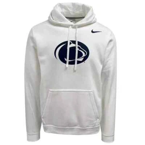 NEW Nike PSU PENN STATE Nittany Lions Logo WHITE On Field Sideline Hoodie LARGE - Picture 1 of 3
