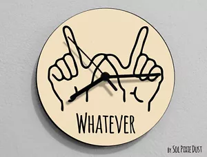 Whatever Hand Symbol / Round Beige - Wall Clock - Picture 1 of 4