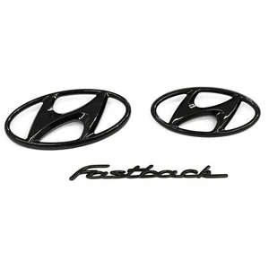 Set emblema logo originale Hyundai i30 Fastback N 3 pezzi scritta nera OEM - Foto 1 di 2