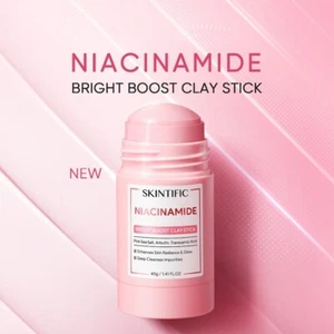 SKINTIFIC Niacinamide Bright Boost Clay Stick 40g | Brightening Mask US Free Tax - Picture 1 of 9