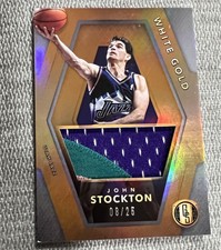 2015-16 Panini Gold Standard White Gold Threads Patch 8/25 John Stockton #14 HOF