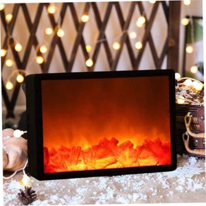 LED Kaminlaterne -30x21cm - Kamin Feuer künstlich m. Flammen Effekt Weihnachten. - Bild 1 von 23