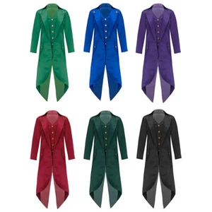 Boys Renaissance Steampunk Tailcoat Jacket Victorian Costume Halloween Carnival - Picture 1 of 65