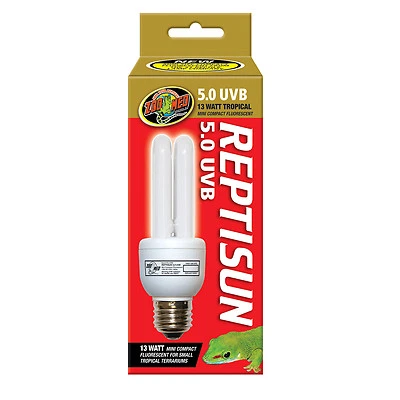 ZOO MED'S ZooMed ReptiSun 5.0 Mini Compact 13 Watt UVA+UVB UV Terrarienlampe E27 FS-C5ME