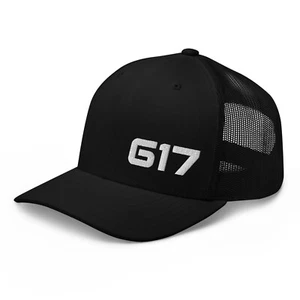 Boston 617 Area Code Minimal 617 Boston MA Trucker Hat Cap - Picture 1 of 12