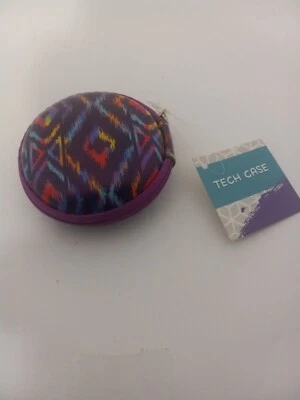 Funda técnica de malla para auriculares con cremallera completa gráficos morados + auriculares Foto 1 de 4