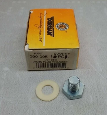 090-005 Tapón de drenaje Dorman con junta 1/2" perno cantidad 1 pieza 090-005 Foto 1 de 3