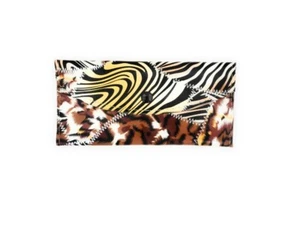 7" x 3.25" Girls Brown Animal Print Theme Fashion Flat Wallet - Picture 1 of 2