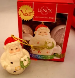 LENOX Navidad Color Cambiante Papá Noel Adorno 2013 Nuevo En Caja - Imagen 1 de 9