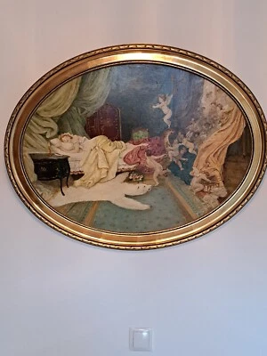 Ölbild mit vergoldetem Rahmen - signiert aus 1932 - mit Aufhängung - Bild 1 von 4