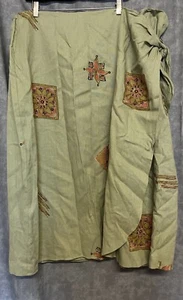 NEW size 30W Maggie Barnes skirt light green faux wrap flax blend - Picture 1 of 5