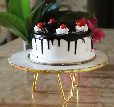 Soporte para pasteles de mármol hecho a mano indio vintage servidor de pasteles soporte de latón varios tamaños Foto 1 de 4