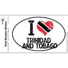 Gift Sticker : I Love Trinidad and Tobago Heart Flag Country Crest Trinidadian