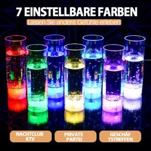 400ML Partyglas Farbwechsel bunt LED Schnapsglas mit Batterie wechselbar DHL - Bild 1 von 12