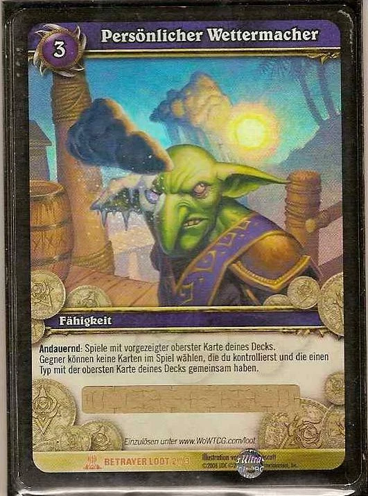 WoW Loot Card - Persönlicher Wettermacher - Personal Weather Machine - Toy - Bild 1 von 1