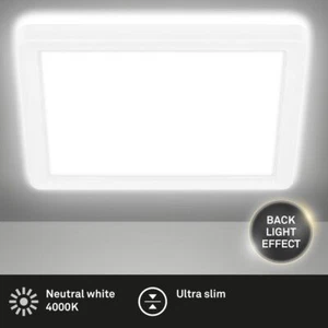 Quadratische LED Panel Deckenleuchte Lampe Slim Backlight 12W Neutralweiß 19cm Weiß - Bild 1 von 5