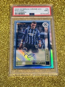 PSA 9 2022-23 TOPPS MERLIN CHROME UCC #AC-NL 🔥 NOA LANG AUTO HOLO - Picture 1 of 2