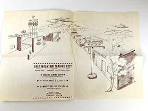 Arizona Gray Mountain Trading Post Map Drawing of Town Undated Tourist Info - Picture 1 of 12