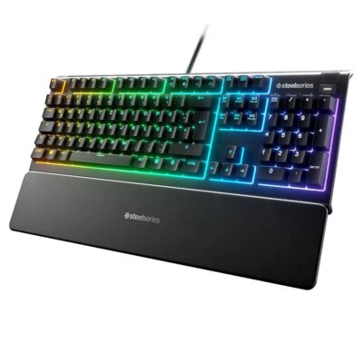 SteelSeries Apex 3 Gaming Keyboard IP32 Water Resistant For PC,MAC,XBOX ONE,PS4 - Image 1 of 3