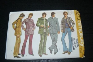 Chaqueta Pantalones Pecho 40 Cintura 34 Sin Cortar Vintage Años 70 Patrón Simplicity #5273 Para Hombre - Imagen 1 de 2
