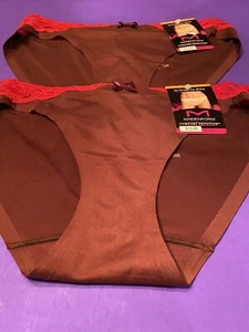 NEW! 2 PAIRS MAIDENFORM BURGUNDY BIKINI PANTIES / S / Size 5 / $26/REDUCED! - Picture 1 of 6