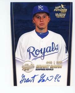 SIGNED BASEBALL POSTCARD AUTO MILB KANSAS CITY ROYALS 6x8" GRANT GAVIN