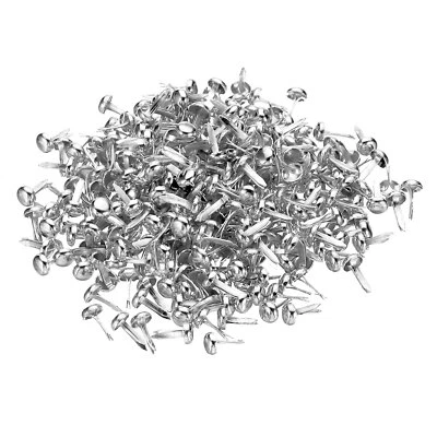 300 Pcs 4.5 x 8 mm Mini Brads for Paper Crafts Round Paper Fastener Silver - Image 1 of 4