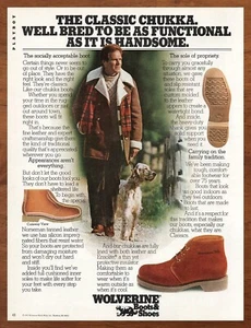 1982 Wolverine Boots & Shoes Vintage Print Ad/Poster 80s Man Cave Bar Art Decor - Picture 1 of 3