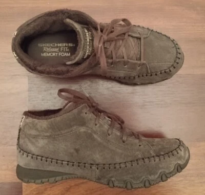 SKECHERS Mujeres MARRÓN Gamuza Cuero Mocasines Calce Relajado Chukkas Botines 7.5 Foto 1 de 4