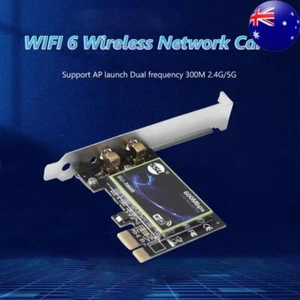 Dual Band PCI-E 1X Wireless Network Card Ethernet Wi-Fi 6 Adapter for Desktop - Picture 1 of 7