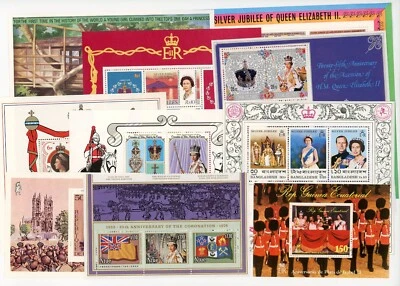 QEII Coronation Ann. Silver Jubilee Stamp Sheets 1977 1978 Lot of 10 MNH #20619 - Изображение 1 из 4