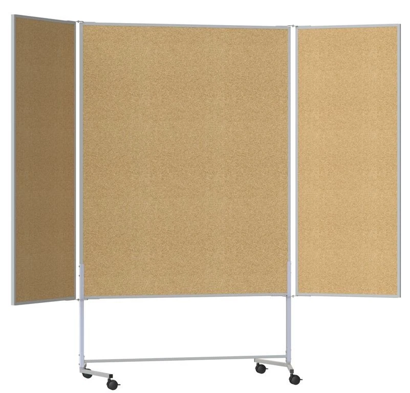 Moderationswand Duo mobil, mit Flügeltüren und Naturkorkoberflächen - Bild 1 von 1