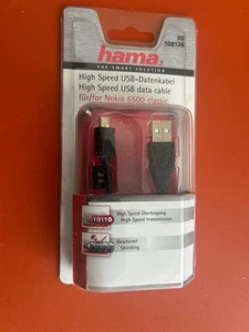 Hama USB Charging Power Data Synch Cable Compatible Nokia 6500 Classic Phone - Picture 1 of 3