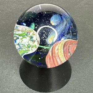 Contemporary Handmade Art Glass Marble 1.23" Planetary Space Opal Shooting Star! - Picture 1 of 10