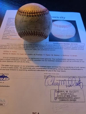 1972 Detroit Tigers Team Signed Baseball Kaline Billy Martin Cash Horton JSA LOA - Image 1 of 4