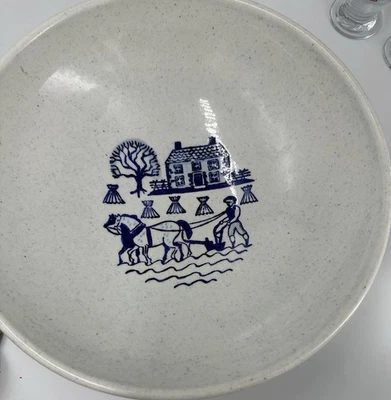 Metlox Provincial Blue Salad Bowl Poppytrail 11 3/8” wide Vintage - Image 1 of 4