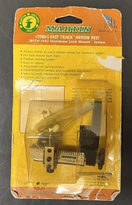 VINTAGE MARTIN #2980-S FAST TRACK ARROW REST W/#152 OVERDRAW LOCK MOUNT SYSTEM - Image 1 of 4