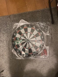 Wall Dart Board Double Sided W/ Darts Beginner Hobby Classic Target Game Set New - Picture 1 of 2