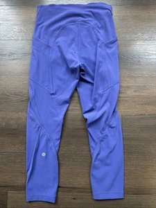 Lululemon Lead The Pack Crop 23" Purple Stony Grape Leggings Womens 6 - Picture 1 of 5