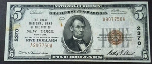 1929 $5 The Chase National Bank Of The City Of New York, New York A907750A - Picture 1 of 6
