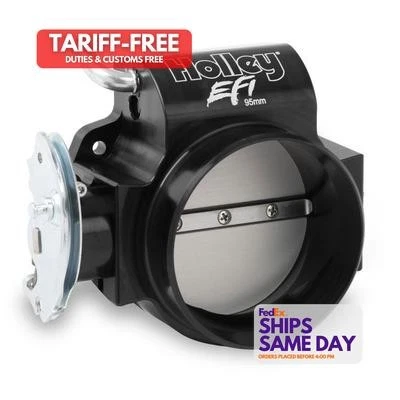 Holley 112-585, One Black Aluminum Fits Gm Ls Efi Thottle Body 95Mm W/Tapered Bo - Image 1 of 4