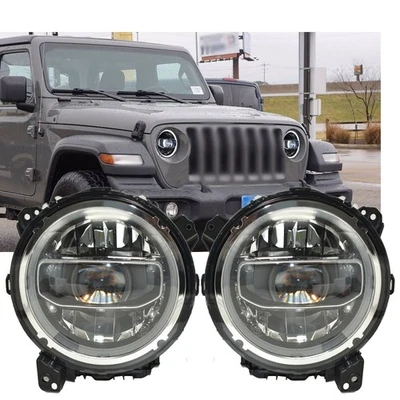 Faros LED para Jeep Wrangler JL 2018-24 Gladiator JT 2020-24 haz alto/bajo - Imagen 1 de 4