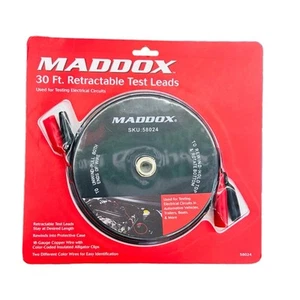 MADDOX Leads 30ft Retractable Test Leads Test Circuits ( NEW ) - Foto 1 di 3