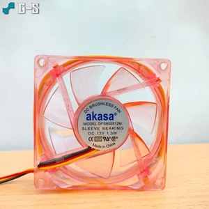 akasa crystal red LED | 80x80mm | DC 12V 1.3W | PC cooling fan - Afbeelding 1 van 4