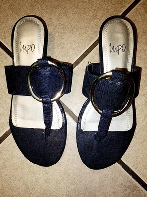 Impo Women Navy Blue Slip On Sandals Size 5.5 M - Image 1 of 2