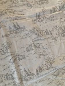 BEAUTIFUL RALPH LAUREN TOILE DE JOUY FABRIC LARGE SHEET WHITE GREY VINTAGE? VGC - Picture 1 of 5