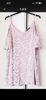 So Fabulous Blush Pink Lace Tunic Plus Size 24 Excellent Condition - Image 1 of 4